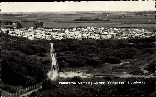 Ak Biggekerke Zeeland Niederlande, Panorama Camping Groot Valkenisse