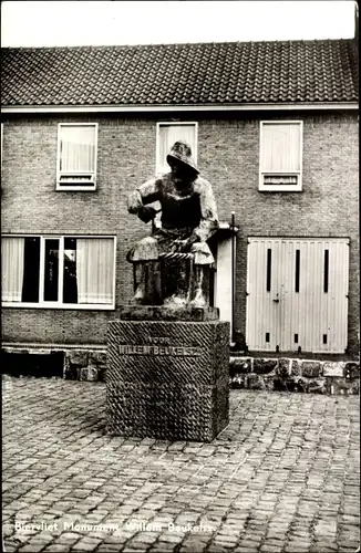 Ak Biervliet Zeeland Niederlande, Monument Willem Beukelsz