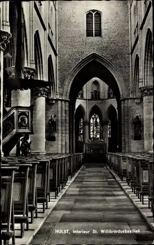 Ak Hulst Zeeland Niederlande, Interieur Basiliek St. Willibrordus