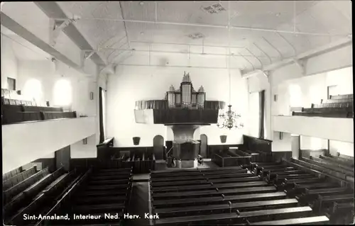 Ak Sint Annaland Zeeland Niederlande, Interieur Ned. Herv. Kerk