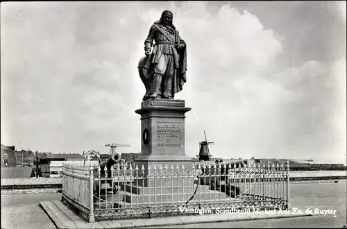 Ak Vlissingen Zeeland Niederlande, Standbeeld Michiel Adr. Zn. de Ruyter