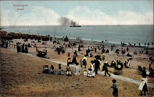 Ak Vlissingen Zeeland Niederlande, Strand