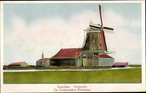 Ak Zaandam Zaanstad Nordholland, Oostzijde, De Zeilenmaker Pelmolen