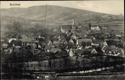 Ak Soultz les Bains Sulzbad Elsass Bas Rhin, Totalansicht