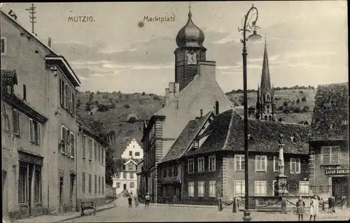 Ak Mutzig Elsass Bas Rhin, Marktplatz