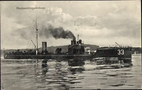 Ak Deutsches Kriegsschiff, Hochseetorpedoboot SMS G 33, Kaiserliche Marine