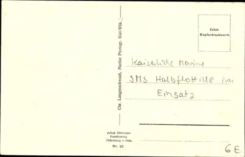 Ak Deutsche Kriegsschiffe, SMS Halbflotille in See gehend