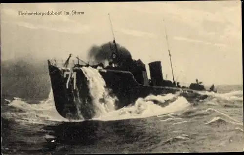 Ak Deutsches Kriegsschiff, Hochseetorpedoboot im Sturm, G 171