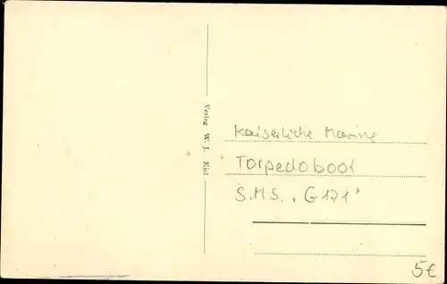 Ak Deutsches Kriegsschiff, Hochseetorpedoboot im Sturm, G 171
