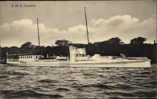 Ak Deutsches Kriegsschiff, SMS Carmen, Torpedoboot, Kaiserliche Marine