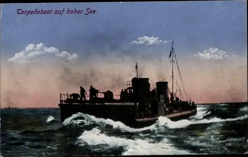 Ak Deutsches Kriegsschiff, SMS Torpedoboot auf hoher See