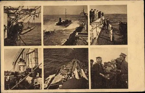 Ak Deutsches Kriegsschiff, Kriegsmarine, Bordleben, Seeleute