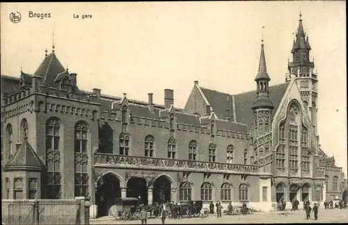 Ak Bruges Brügge Flandern Westflandern, La Gare