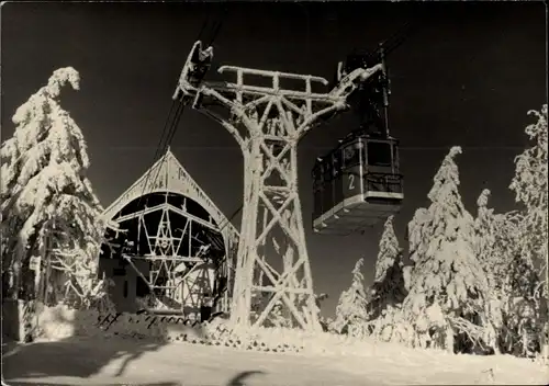 Ak Oberwiesenthal im Erzgebirge, Fichtelberg, Schwebebahn, Winter