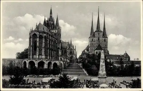 Ak Erfurt in Thüringen, Dom und St. Severikirche