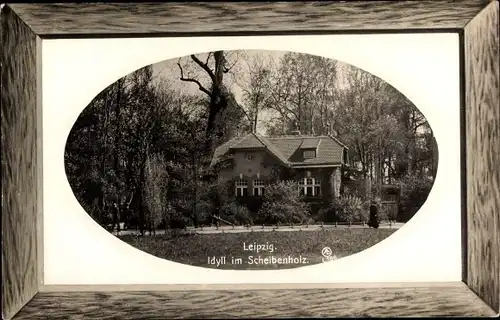 Präge Passepartout Ak Leipzig in Sachsen, Idyll im Scheibenholz