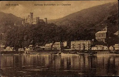 Ak Stolzenfels Koblenz am Rhein, Schloss und Capellen