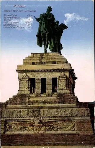 Ak Koblenz am Rhein, Kaiser Wilhelm Denkmal