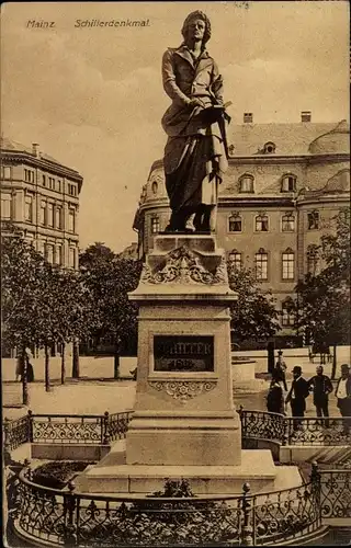 Ak Mainz am Rhein, Schillerdenkmal