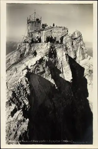 Ak Garmisch Partenkirchen in Oberbayern, Münchner Haus auf der Zugspitze