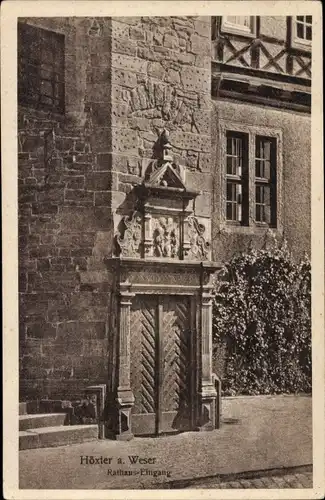 Ak Höxter an der Weser, Rathaus-Eingang