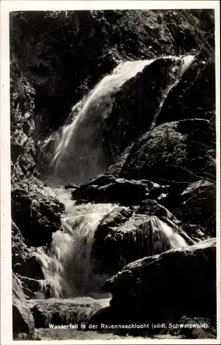 Ak Freiburg im Breisgau, Wasserfall in der Ravennaschlucht, Südlicher Schwarzwald