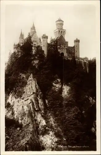 Ak Hohenschwangau Schwangau im Ostallgäu, Schloss Neuschwanstein