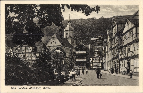 Ak Bad Sooden Allendorf In Hessen, Straßenansicht, Fachwerkhäuser ...