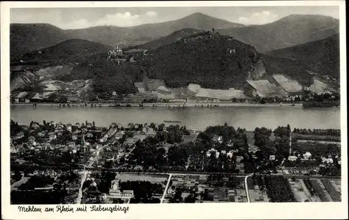 Ak Mehlem Bad Godesberg Bonn am Rhein, Panorama mit Siebengebirge