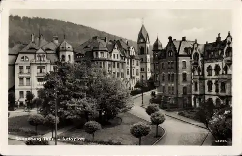 Ak Sonneberg in Thüringen, Blick auf den Juttaplatz, Straßenpartie