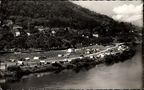 Ak Schlierbach Heidelberg, Zeltplatz im Neckartal, Panorama
