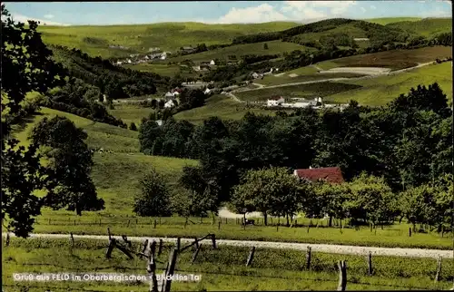 Ak Feld Reichshof Oberbergischer Kreis, Blick ins Tal