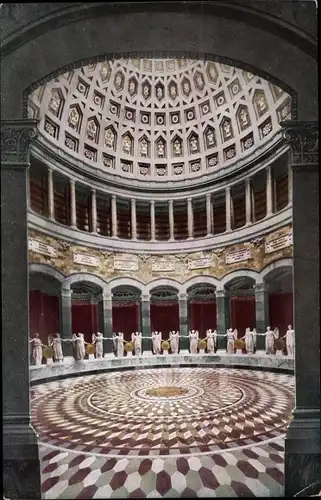 Ak Kelheim Niederbayern, Innenansicht der Befreiungshalle, Engelstatuen, Kuppel