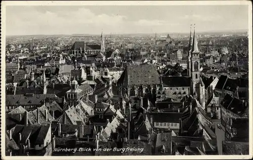 Ak Nürnberg in Mittelfranken, Blick von der Burgfreiung