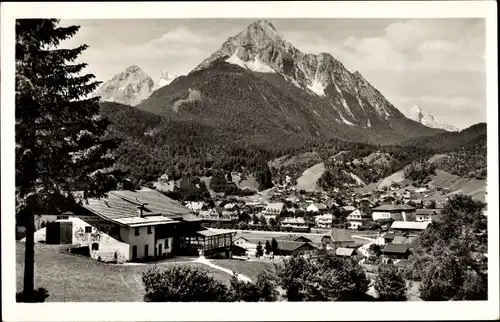 Ak Mittenwald in Oberbayern, Panorama mit Wetterstein