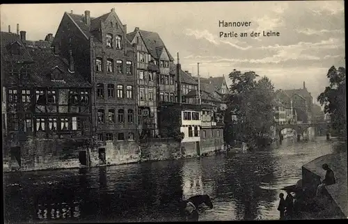 Ak Hannover in Niedersachsen, Partie an der Leine