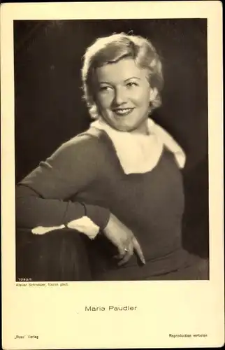 Ak Schauspielerin Maria Paudler, Portrait, Ross Verlag 7090/1