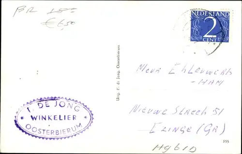 Ak Oosterbierum Waadhoeke Friesland Niederlande, N. H. Kerk