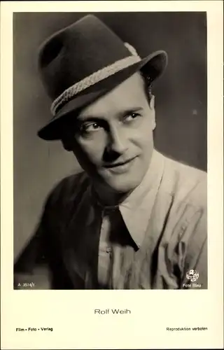 Ak Schauspieler Rolf Weih, Portrait mit Hut