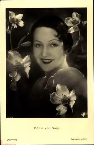 Ak Schauspielerin Käthe von Nagy, Portrait