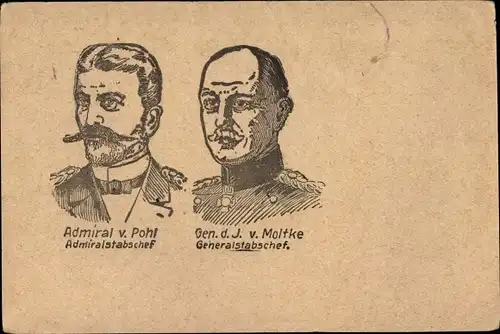 Ak Admiralstabschef von Pohl und Generalstabschef von Moltke