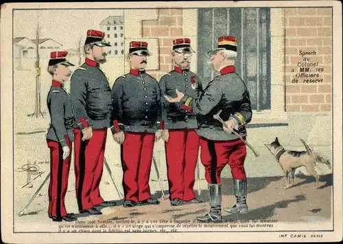 Künstler Ak Guillaume, Speech du Colonel à les Officiers de réserve