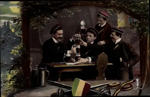 Studentika Ak Studenten trinken Bier, Säbel, Wappen