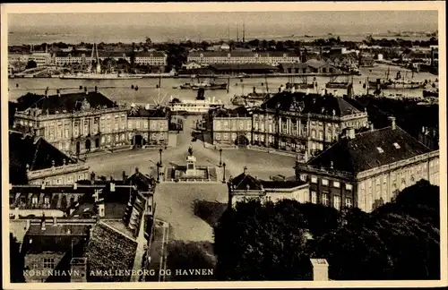 Ak København Kopenhagen Dänemark, Amalienborg Schloss, Hafen
