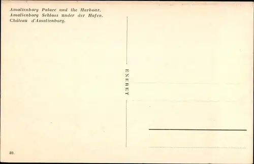 Ak København Kopenhagen Dänemark, Amalienborg Schloss, Hafen