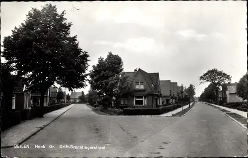 Ak Beilen Drenthe Niederlande, Hoek Gr. Drift Brunstingerstraat