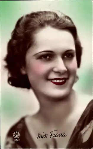 Ak Miss France, Frauenportrait, Lächeln