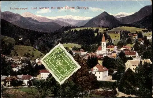 Ak Bad Aussee Steiermark, Panorama mit dem Todten Gebirge, Salzkammergut
