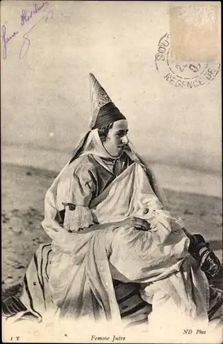 Judaika Ak Femme Juive, Portrait einer Jüdin in Tracht