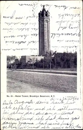 Ak Brooklyn New York City USA, Water Tower